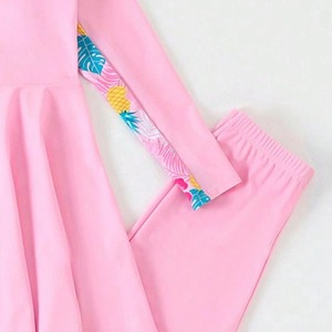 Trajes de Baño para Niñas, Traje de Baño de Verano con Protección Solar, Pantalones de Manga Larga, Conjunto de Protección Solar con Cremallera Elástica, Bikinis para Vacaciones UPF50+ - Product Image 2