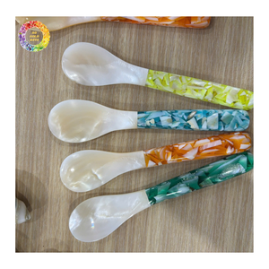 Cuchara de Concha Natural para Helado, Café y Caviar, Madreperla, Cuchara de Café de Madreperla Hecha a Mano, Utensilios de Cocina de Lujo - Product Image 1