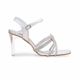 Sandalia de tacón bloque fantasía plateada Colección FN5906 - Product Image 4