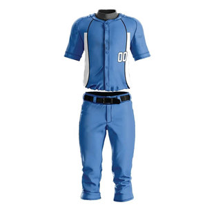 Maillot de baseball rouge pour homme avec pantalon blanc, manches courtes, style sportif, bordure contrastante, imprimé, coupe régulière, polyester tissé, uniforme - Product Image 4