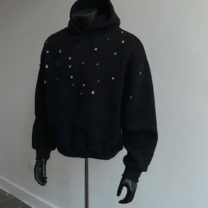 Suéter de Diseño Personalizado de Alta Calidad, Corte Regular, con Bolsillo, Adornado con Pedrería, Invernal, 100% Algodón, Transpirable, de Secado Rápido y Ecológico - Product Image 4