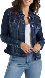 Lenova Industries Women's <b>Cropped</b> <b>Denim</b> <b>Jacket</b> Vintage Blue Button Closure Casual Breathable Quick Dry Waterproof - Product Image 4