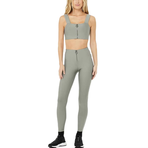 Falda de cintura alta elástica para mujer, de secado rápido, ajuste ceñido, transpirable, para yoga y running, color nude liso, opciones de talla grande, frontal - Product Image 1
