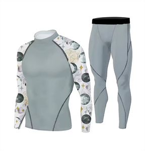 Conjunto de Ropa Deportiva de Compresión para Hombre, Dos Piezas, Ajuste Ceñido, Ropa de Gimnasio, Incluye Camiseta de Manga Larga de Compresión - Product Image 1