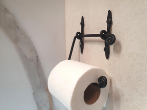 Portarrollos de Papel Higiénico de Metal Negro, Forjado a Mano, Minimalista, para Montar en la Pared, Soporte Rústico para Papel Higiénico, Accesorio para Baño - Product Image 5