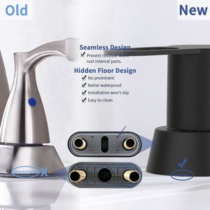 Rubinetto Moderno Nero Opaco a 2 Maniglie per Lavabo Bagno RV con Foro Singolo - Product Image 5