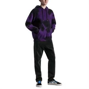 Personnalisé Votre Propre Logo 100 _ Coton Tie Dye Hommes Hoodies Bonne Qualité Hommes Tie Dye Violet Et Noir Taches Unisexe Hoodies - Product Image 5
