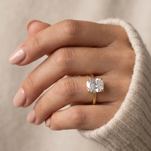 แหวนเพชรทรงคุชชั่นทองคำขาว 14K 2 กะรัต แหวนสัญญาแบบสั่งทำพิเศษ ของขวัญสำหรับเธอ - Product Image 4