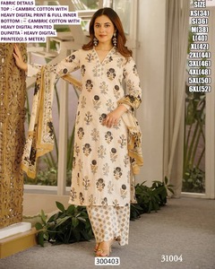 Conjunto de Kurta de Algodón Cambray Largo Hasta el Suelo, Tradicional para Mujer, Marca Noor Royale, para Bodas y Diwali - Product Image 1