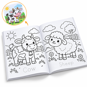 Livre de coloriage éducatif pour enfants avec couverture rigide personnalisée, pages en carton, impression numérique, reliure parfaite - Product Image 1
