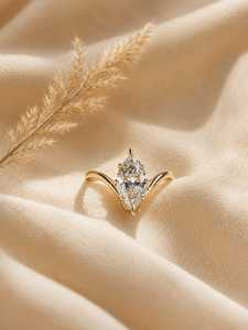 Anillo de Compromiso Solitario con Diamante Cultivado en Laboratorio de Corte Marquesa de 3 Quilates, Oro Sólido, Joyería Fina, Certificado IGI, Color E, para Mujer - Product Image 3