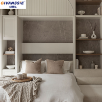 Cama Murphy Vertical con Estantería Integrada y Sofá Combinado, Plegable y Ajustable, Tamaño Queen/Twin, Elegante y Ahorradora de Espacio para Casas Pequeñas