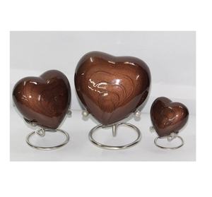 Heart Shaped Brass American Style Cremation Urn Set of 3 for Ashes Small <b>Memorial</b> <b>Keepsake</b> Urns - Product Image 6