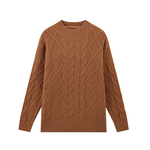 Suéter de Punto Argyle con Cuello Redondo para Mujer, Manga Larga, Informal, para Invierno, 100% Acrílico, Antipilling, Grosor Estándar - Product Image 2