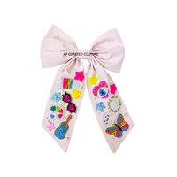Meilleures ventes : Nœuds pour cheveux personnalisés en perles de verre avec patchs brodés papillon et autres accessoires vestimentaires