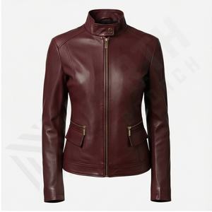 Chaquetas de Cuero Genuino para Mujer a Bajo Precio, Tejidas, Transpirables, a la Moda, Nueva Llegada, Personalizadas, Cantidad al por Mayor, Servicio OEM - Product Image 2