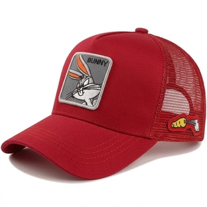 Bugs Bunny Embroidered Mesh Trucker <b>Hat</b> 6-Panel Adjustable Unisex Casual Cap Spring <b>Summer</b> Style - Product Image 5
