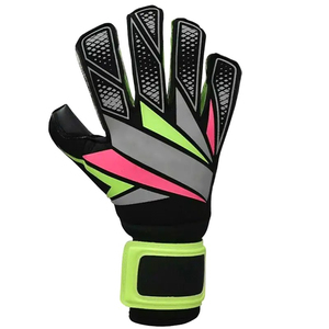 Gants de gardien de but de football professionnels avec logo personnalisé, en cuir respirant, protection des doigts, sangle de poignet réglable, vente en gros - Product Image 3