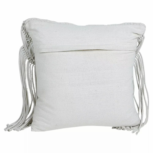 Boho Cotton Macrame Handcrafted Cushion Pillow <b>Cover</b> Square Geometric Pattern Throw <b>Cover</b> <b>for</b> Couch Bed Hotel Décor 16 x 16 inch - Product Image 5