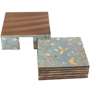 Posavasos de MDF de madera con diseño impreso multiusos con pájaros y flores, tapetes antideslizantes para mesa para uso en cafeterías, hoteles y restaurantes. - Product Image 1