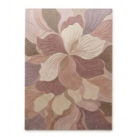 Tapis Moderne Abstrait à Motifs Floraux, Tapis Botanique Neutre, Tapis Artistique Doux pour Salon, Chambre à Coucher, Pièce de Décoration d'Intérieur, Touche de Luxe
