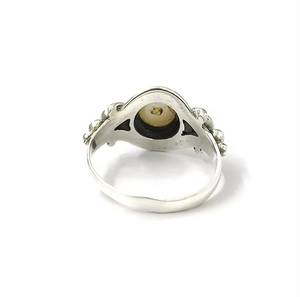 Handcrafted Pearl <b>Statement</b> <b>Ring</b> 925 Sterling Silver Vintage Inspired Textured Style Jewelry - Product Image 4