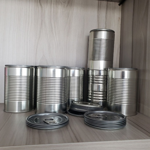 Boîtes cylindriques personnalisées en sérigraphie, 3 pièces, durables, avec couvercles à anneau, surface laquée, pour fruits, noix et aliments pour animaux de compagnie - Product Image 1