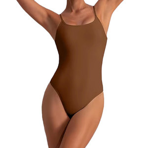 Maillot de bain sportif pour femme, respirant, couleur unie, polyester/nylon, pour l'entraînement, séchage rapide, écologique, anti-UV, léger - Product Image 2