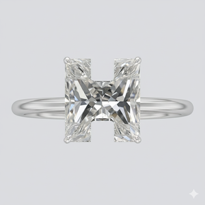 Vintage Style H Letter Signet <b>Ring</b> with DEF VVS VS Lab Grown Diamond Fine Gold Sterling <b>Silver</b> Fashion Jewelry <b>for</b> Women and <b>Men</b> - Product Image 2