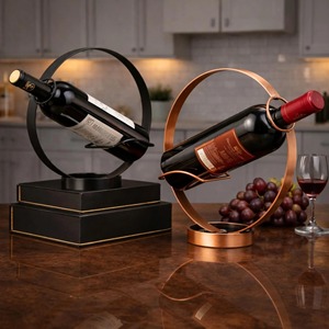 Porte-bouteilles à vin moderne en métal, décoration de table élégante pour bar - Product Image 3