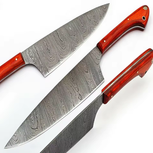 High Quality Custom Handmade Durable Damascus Steel Chef <b>Knife</b> Dishwasher <b>Safe</b> Ambidextrous Modern Brushed Finish Prestige - Product Image 1