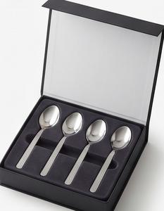 Juego de cubiertos minimalista con acabado plateado, duradero, para decoración de mesa de comedor moderna y uso profesional. - Product Image 6