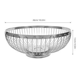 Modern Stainless Steel Wire Fruit Bowl - Elegant Scalloped Rim Decorative <b>Bread</b> <b>Basket</b> for Countertop - Product Image 2