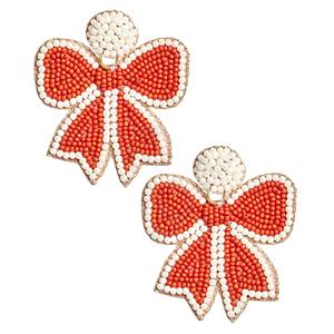 Pendientes de cuentas Emma Bow hechos a mano, joyería elegante y elegante para bodas, fiestas y estilo cotidiano en diseño atemporal para niñas - Product Image 2