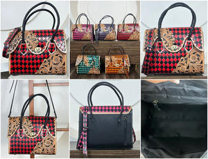 Sac fourre-tout en cuir de vachette fait main à bas prix avec motif à carreaux Sac à main western élégant Sac à main tendance pour femmes Sac bandoulière - Product Image 3