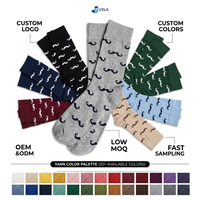 Chaussettes personnalisées pour garçons d'honneur, motif moustache, antibactériennes, impression jacquard, marque privée, fabricant ODM