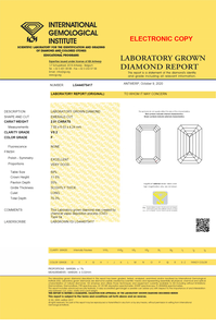 Anillo solitario de diamante sintético de corte esmeralda creado en laboratorio VS2 de 2,01 quilates, corte de pera suelto certificado IGI blanco azul de alta calidad - Product Image 3