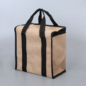 Sac à déjeuner léger en jute avec doublure facile à nettoyer, capacité de 6 à 10 L, avec poignées - Product Image 6