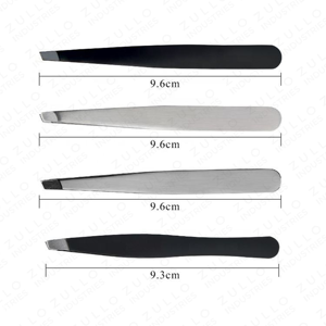 Ensemble de 4 pinces à épiler en acier inoxydable à pointe inclinée, outils d'épilation, kit de beauté et de toilettage personnalisé avec étiquette privée, OEM - Product Image 3