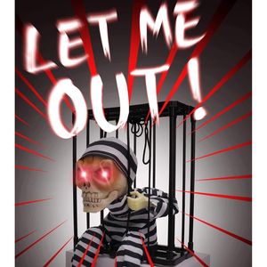 Decorazioni di Halloween con Teschio in Gabbia, Prop Animato Urlante con Sensore di Movimento per Casa Stregata - Product Image 5