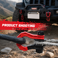 Fourniture d'usine G209 Manille de récupération forgée rouge à crochet fendu avec bloc de tirage pour 4x4, tout-terrain, SUV, camion