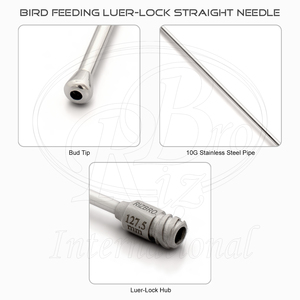 Stainless Steel Straight Lure Lock Feeding Corp Needle with Bud Tip 5.5mm 10G x 127.5mm Bird Feeding Tube Bird Corp Tube - Product Image 4