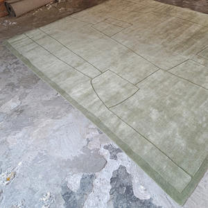 Tapis moderne fait main en laine à poils longs, antidérapant et adapté aux animaux domestiques, couleur unie, usage polyvalent - Product Image 5