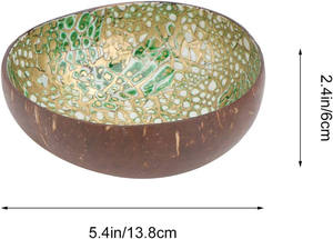 ชามมะพร้าวเปลือกหอยมุกสุดงดงาม พร้อมลวดลายสีเขียวทองแบบแตก งานฝีมือประณีตสำหรับการตกแต่งบ้านสมัยใหม่ที่ยั่งยืน - Product Image 4