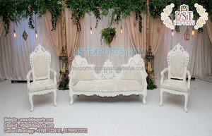 Ensemble de canapés de mariage élégants pour mariages indiens Ensemble de canapés maharaja blanc pour mariages Ensemble de canapés royaux pour réception - Product Image 6