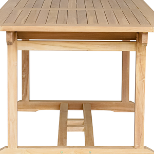 Conjunto de mesa de comedor rectangular para exteriores de teca con material de madera de teca y diseño minimalista para muebles de hogar - Product Image 6