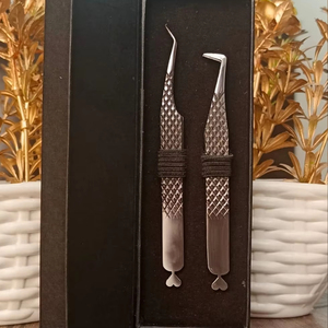 Two Piece Fit Cardboard <b>Box</b> Packaging For Eyelash Extension Tweezers White Color Custom Designs Private Label - Product Image 1