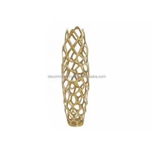 Florero moderno de metal antiguo facetado hecho a mano material de aluminio fundido para la decoración del hogar - Product Image 4