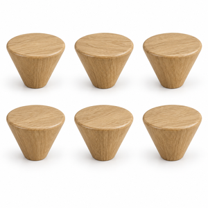 Solid Wood Cone Knob Round Minimalist <b>Cabinet</b> Handle Natural Finish Handcrafted for Kitchen <b>Cabinet</b> Solid Wood Knob - Product Image 1