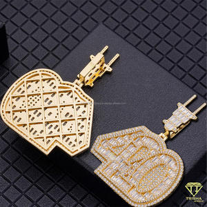 Baguette Moissanite Diamond " 420 " Pendant Necklace Gold Finish Hip Hop Chain Jewelry For Men - Product Image 3